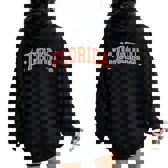 Vintage Florida Men Florida Women Retro Blue Orange FL Tee Women Oversized Hoodie Back Print | Mazezy