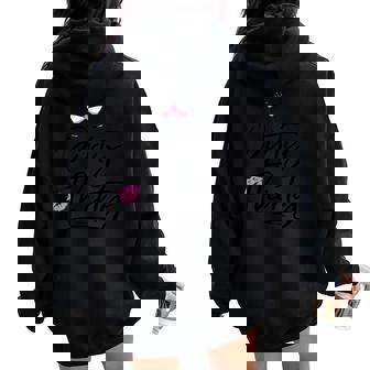 Womens Dirty Thirty 30th Birthday Cheer Martinis With Lips Women Oversized Hoodie Back Print | Mazezy