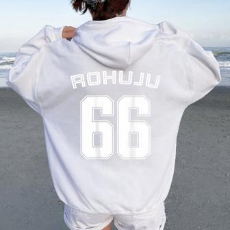 66 歳 緑寿 祝い 66歳 66才 お祝い 男性 女性 緑寿祝い 父 母 ろくじゅ 背番号 バックプリント レディース オーバーサイズ パーカー バックプリント - Kawaiitshirt