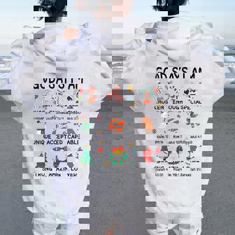 God Says I Am Cute Christmas Xmas Christian Boys Girls Women Oversized Hoodie Back Print | Mazezy