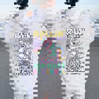 100 Days Of School Girls Teacher 100Th Day Of School Unicorn Women Oversized Hoodie Back Print | Seseable CA