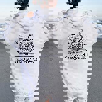 45Th Birthday Chapter 45 Reading Book Lover Bookworm Teacher Women Oversized Hoodie Back Print - Thegiftio