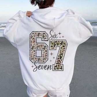 67 Camouflage 6 7 Boys Girls Six Seven Camo Girls & Womens Women Oversized Hoodie Back Print | Mazezy