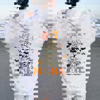 67 Mama Halloween Skeleton Six Seven Mom Coffee Women Oversized Hoodie Back Print | Mazezy