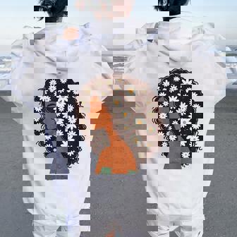 Afro Woman Black History Month African American Melanin Women Oversized Hoodie Back Print | Mazezy