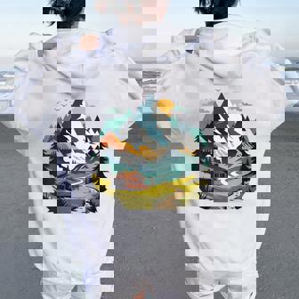 Alpes Montagnes Forêt Nature Montagnes Sweat à capuche oversize pour femme avec imprimé dans le dos - Cadeauxyz