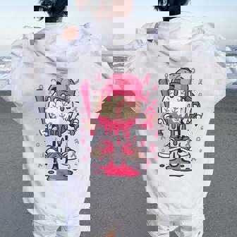 Baseball Drip Ice Cream Breast Cancer Awareness Boys & Girls Women Oversized Hoodie Back Print | Mazezy