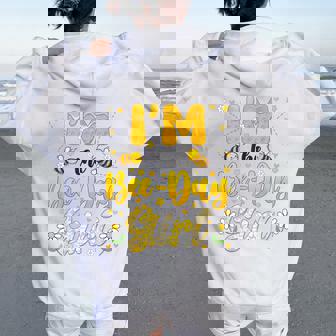 Im The Bee Day Girl Flower Birthday Group Family Matching Women Oversized Hoodie Back Print | Seseable CA