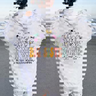 Big Sister Of The Little Wildflower Birthday Girl Party Women Oversized Hoodie Back Print | Seseable UK