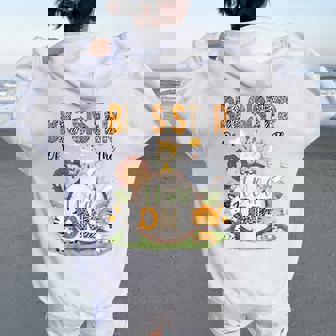 Big Sister Of The Wild One 1St Birthday Boy Safari Lover Women Oversized Hoodie Back Print - Seseable