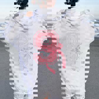 Birthday Girl Pink Coquette Bow 9 Year Old Aesthetic Girly Women Oversized Hoodie Back Print | Seseable FR