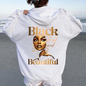 Black Color Black History Month African Pride Men Women Oversized Hoodie Back Print | Mazezy
