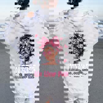 Black In October We Wear Pink Breast Cancer Awareness Women Oversized Hoodie Back Print - Thegiftio