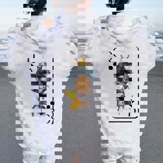 Black Queen Card Black History Month African Celebration Women Oversized Hoodie Back Print - Thegiftio