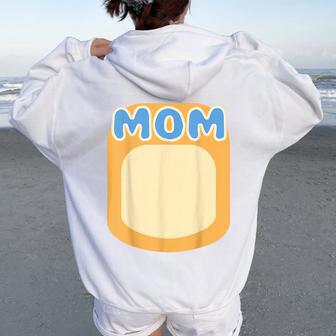 Blue Dog Mom Family Matching Mum Heeler Halloween Costume Women Oversized Hoodie Back Print - Thegiftio UK