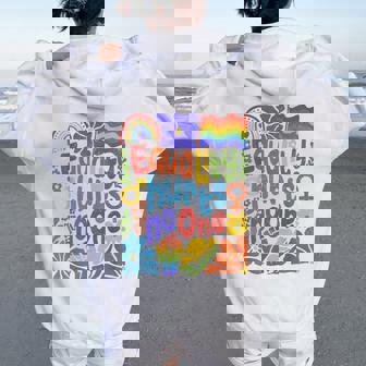 Boho Floral Equality Hurts No One Support Lgbtq Pride Month Women Oversized Hoodie Back Print | Seseable CA