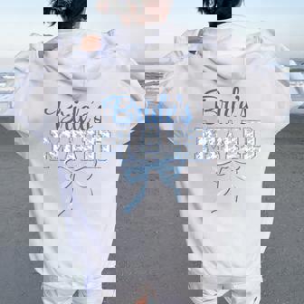 Bridesmaid Blue Bow Coquette Floral Matching Bridal Women Oversized Hoodie Back Print | Seseable FR