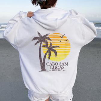 Cabo San Lucas Mexico Colorful Sunset Souvenir Women Oversized Hoodie Back Print - Thegiftio UK