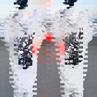 Canada Canadien Drapeau Du Canada Canada Sweat à capuche oversize pour femme avec imprimé dans le dos - Cadeauxyz