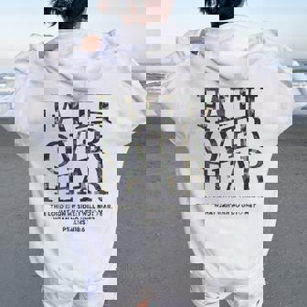 Christian Faith Over Fear Camo Jesus Youth God Son Brother Women Oversized Hoodie Back Print | Seseable CA