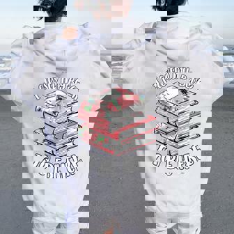 I Closed My Book To Be Here Reading Bookworm Girls Women Oversized Hoodie Back Print | Seseable CA