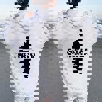 Corsica Carte Et Drapeau Corse Cadeau Corse Homme Sweat à capuche oversize pour femme avec imprimé dans le dos - Cadeauxyz