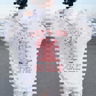 Country Girls Rodeo Woman Pink Cowgirl Lets Go Girls Women Oversized Hoodie Back Print | Mazezy