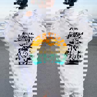 On Cruise Time Palm Trees Cruising Family Vacation Friends Women Oversized Hoodie Back Print | Mazezy