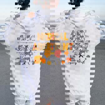 Cute Leopard Medical Assistant Stethocope Fall Coquette Bow Women Oversized Hoodie Back Print | Seseable CA