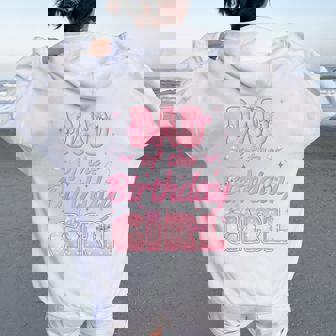 Dad And Mom Of The Birthday Girl Coquette Family Matching Women Oversized Hoodie Back Print | Seseable CA