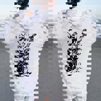 Dog Guitarist Guitar Pembroke Welsh Corgi Dad Mom Women Oversized Hoodie Back Print - Thegiftio