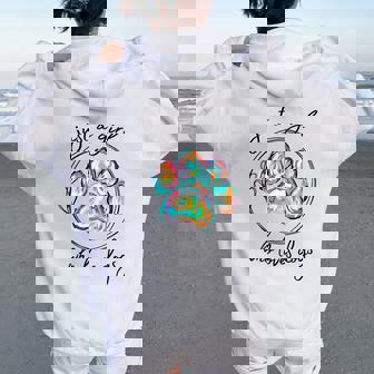 Dog Paw Print Just A Girl Who Loves Dogs Women Oversized Hoodie Back Print | Seseable FR