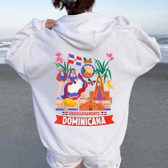 Dominican Republic Flag Idea For Republica Dominicana Women Oversized Hoodie Back Print | Mazezy
