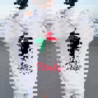 Drapeau Italien Pour Italienne Sweat à capuche oversize pour femme avec imprimé dans le dos - Cadeauxyz