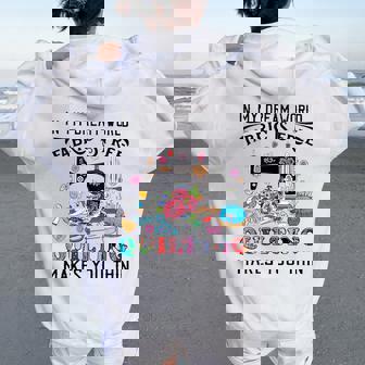 In My Dream World Fabric Is Free Quilting Makes You Thin Women Oversized Hoodie Back Print - Thegiftio