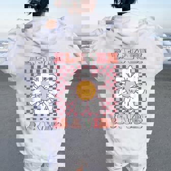 Eleven Is A Vibe Groovy 11Th Birthday Party Daisy Flower Women Oversized Hoodie Back Print | Mazezy