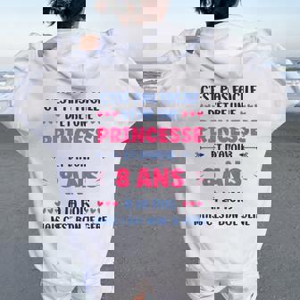 Enfant Humour Fille 8 Ans Enfant Princesse Anniversaire 8 Ans Sweat à capuche oversize pour femme avec imprimé dans le dos - Cadeauxyz