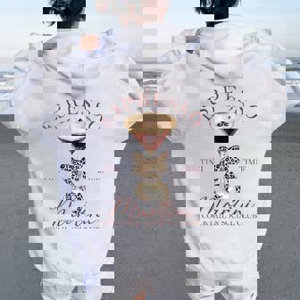 Espresso Martini Social Club Drinking Cocktail Women Oversized Hoodie Back Print | Seseable UK