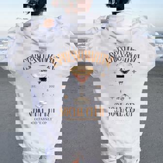 Espresso Martini Social Club Coffee Cocktail Back Print Women Oversized Hoodie Back Print - Thegiftio