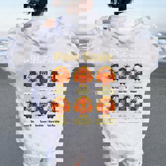 Fall Cna Turkey Pain Scale Er Thanksgiving Nurse Humor Women Oversized Hoodie Back Print | Mazezy