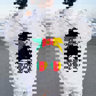 Fille Camerounaise Drapeau Cameroun Fière Camerounaise Sweat à capuche oversize pour femme avec imprimé dans le dos - Cadeauxyz