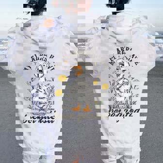 My Flabbers Have Been Gasted Goose Floral Humor Women Oversized Hoodie Back Print - Seseable