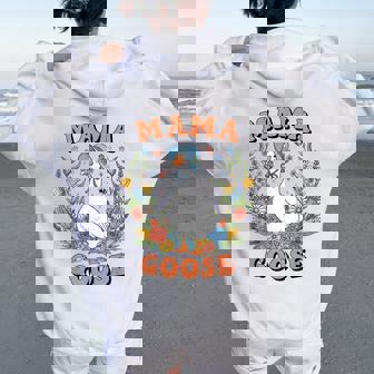 Floral Mama Goose Silly Goose Matching Family 1St Birthday Women Oversized Hoodie Back Print | Seseable CA