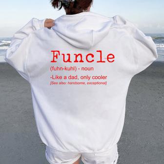 Funcle Definition Divertido Regalo De Broma Para Tío Women Oversized Hoodie Back Print - Regaloses