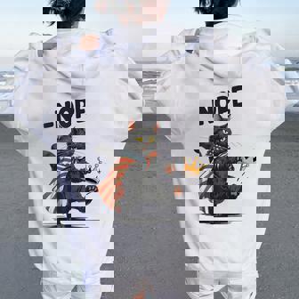 Black Cat No Kings October 18 No Kings Day Women Women Oversized Hoodie Back Print | Mazezy