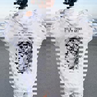 Cat Brain Girl Meme Graphic Women Oversized Hoodie Back Print | Mazezy