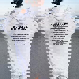 Definition Oh For Fuck's Sake Cursing Gag Women Oversized Hoodie Back Print - Thegiftio