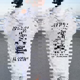 First Of All I'm A Delight Sarcastic Racoon Women Oversized Hoodie Back Print - Thegiftio