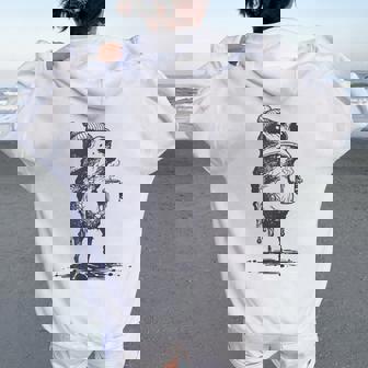 Grumpy Frog Drinking Coffee Toad Women Women Oversized Hoodie Back Print | Seseable UK