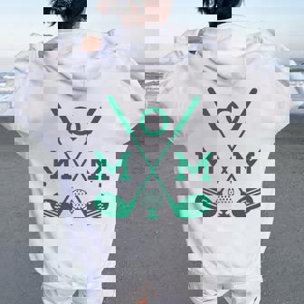 Par Mom Golf Matching Golfing Quote Party Pocket Women Oversized Hoodie Back Print | Seseable CA